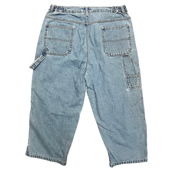 Vintage 90s Blassport Denim Carpenter Cargo Cropped Jeans Size 16 - Picture 2 of 6